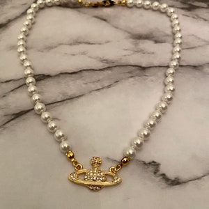 Vivienne Westwood Pearl Necklace Gold Gold