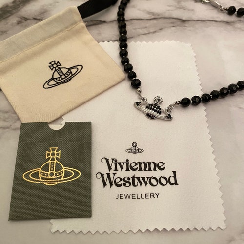 Vivienne Westwood Pearl Necklace Black - Etsy