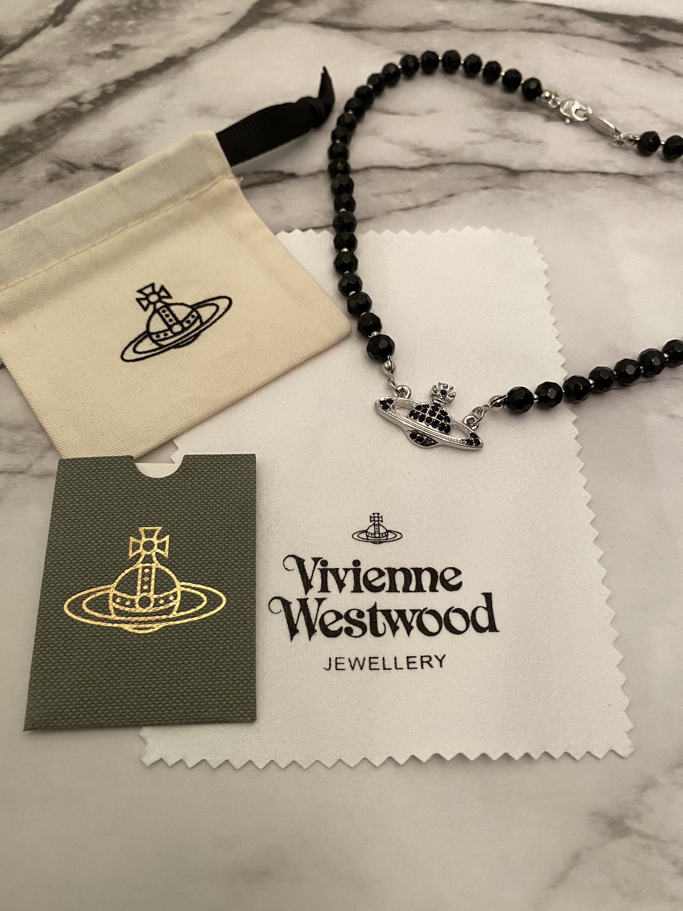 Vivienne Westwood Pearl Necklace Black - Etsy