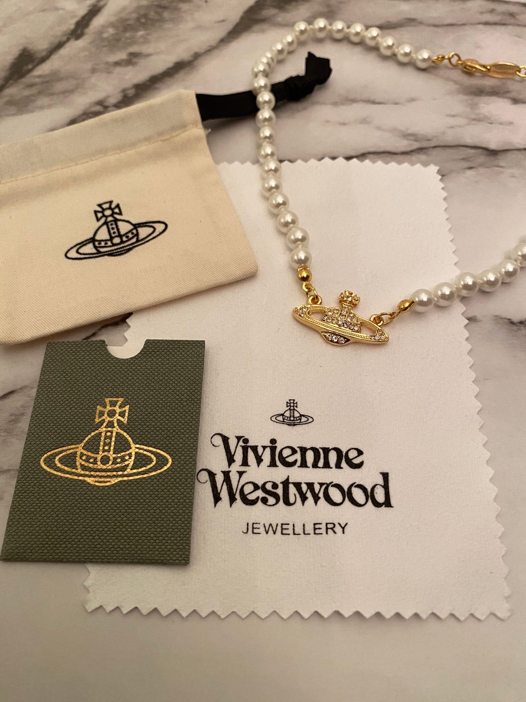 Vivienne Westwood Pearl Necklace Gold - Etsy