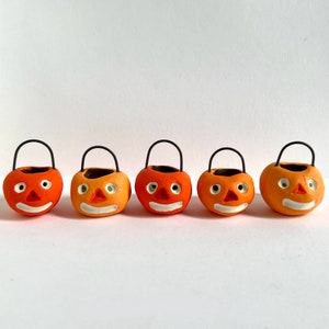 Vintage-Style Miniature Pumpkin Lantern - Handmade Halloween Dollhouse Miniature