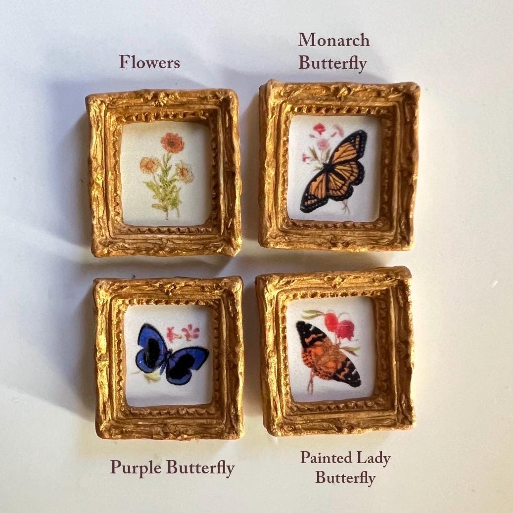 Extra Tiny Miniature Framed Artwork for Vintage Dollhouse Decor