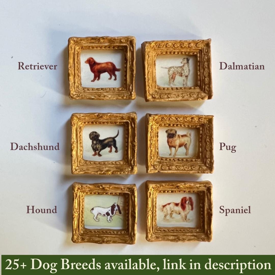 Extra Tiny Miniature Framed Artwork for Vintage Dollhouse Decor