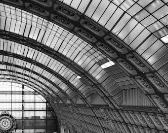 Musée d’Orsay Clock Vault Paris Print – Black and White Architecture Fine Art Photography