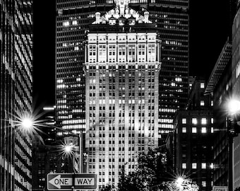 Helmsley Building at Night Print – Black White Manhattan Architecture Fine Art Photography