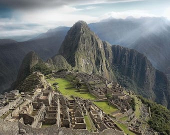 Machu Picchu Print,  Dramatic Peruvian Landscape Fine Art Photography, Color or Black & White