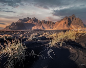 Vestrahorn Iceland Print, Iceland Landscape Photography, Color or Black and White