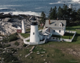 Pemaquid Point Lighthouse Print,   Coastal Maine Fine Art Photography, Color or Black and White