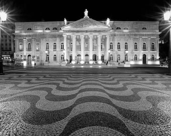 Teatro Nacional de São Carlos Lisbon Print – Black and White Architecture Fine Art Photography