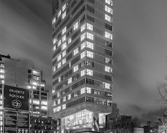The James Hotel Soho Black and White Architecture Print, Manhattan Nightscape Fine Art Photograph