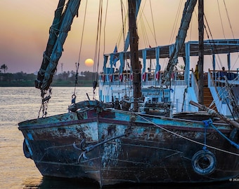 Sunset on the Nile Print, Egypt Fine Art Travel Photography