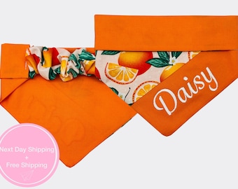 Orange Hundehalstuch - Scrunchie - Bandana für Hunde - Scrunchie - Halstuch - Hundeschal - Hundemama - Welpen Geschenk