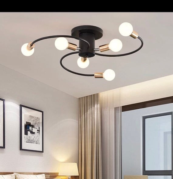 6 hoofden nordic moderne plafondlamp woonkamer - Etsy