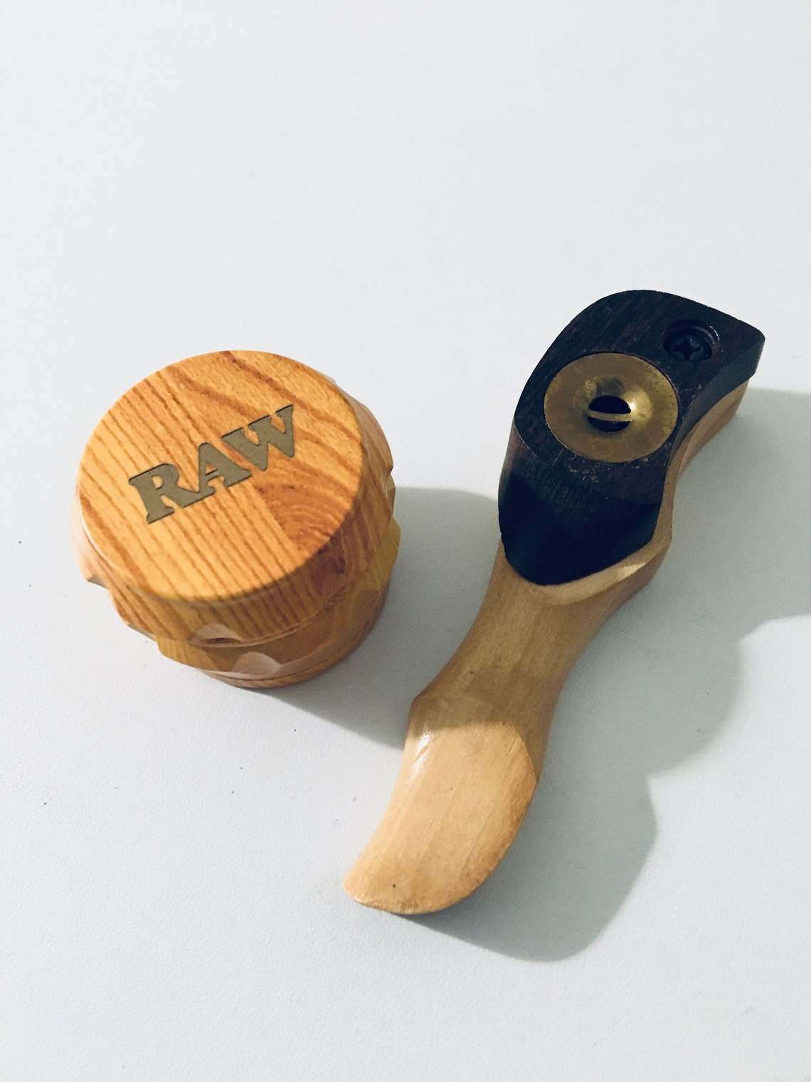 Raw Wood Effect Grinder 4 Parts Shredder Herb Grinder & Wooden Etsy