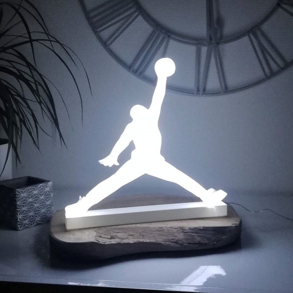 Lámpara Jordan, lámpara LED Jordan, luz nocturna Jordan personalizada, decoración de la habitación Jordan, lámpara de baloncesto