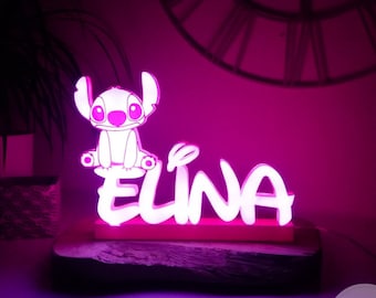 Stitch nightlight, Lilo and Stitch, Personalized lamp, Disneyland, Birth gift, Stitch baby