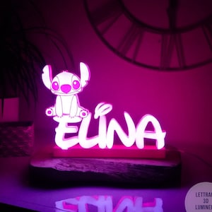 Stitch nightlight, Lilo and Stitch, Personalized lamp, Disneyland, Birth gift, Stitch baby