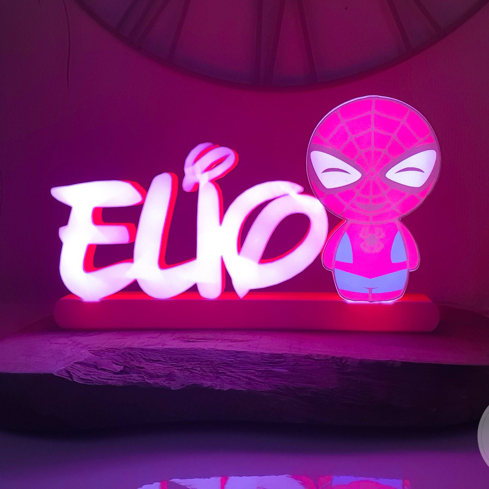 Personalized name lamp, baby Spider-Man, night light, luminous room decoration for children
