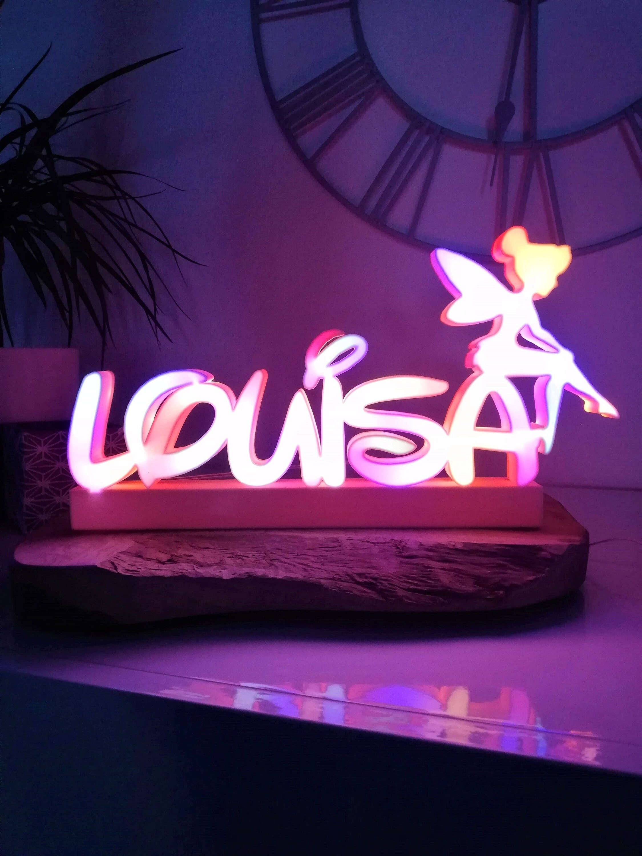 Veilleuse Prénom, Fée Clochette, Lampe Personnalisée, Décor Chambre Bébé, Naissance, Bébé Fille