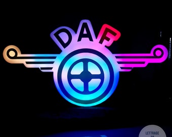 DAF lighting, truck logo, heavy truck, truck lighting