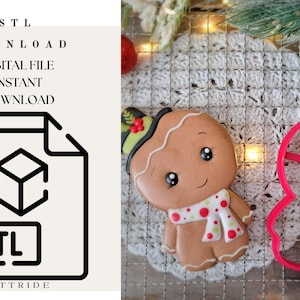 Stl file for download cookie cutter gingerbread man with hat