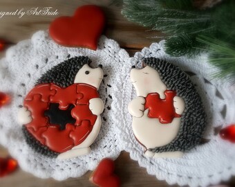 Hedgehogs in lovecookie cutter