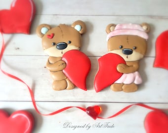 Teddy bears with hearts