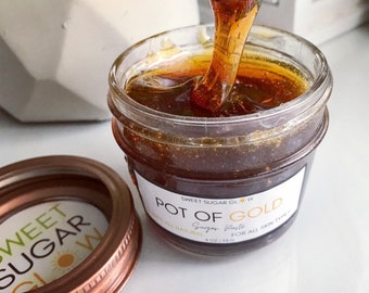 4 oz Pot of Gold Sugar Paste for All Natural Hair Removal, Sugar Wax, Sugaring, Eco Friendly, Vegan, Sustainable,Natural Beauty At Home Kits