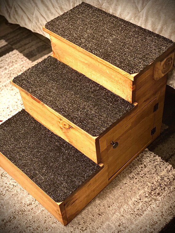 Dog Step Stool With Storage Pet Steps with storage Wooden Etsy