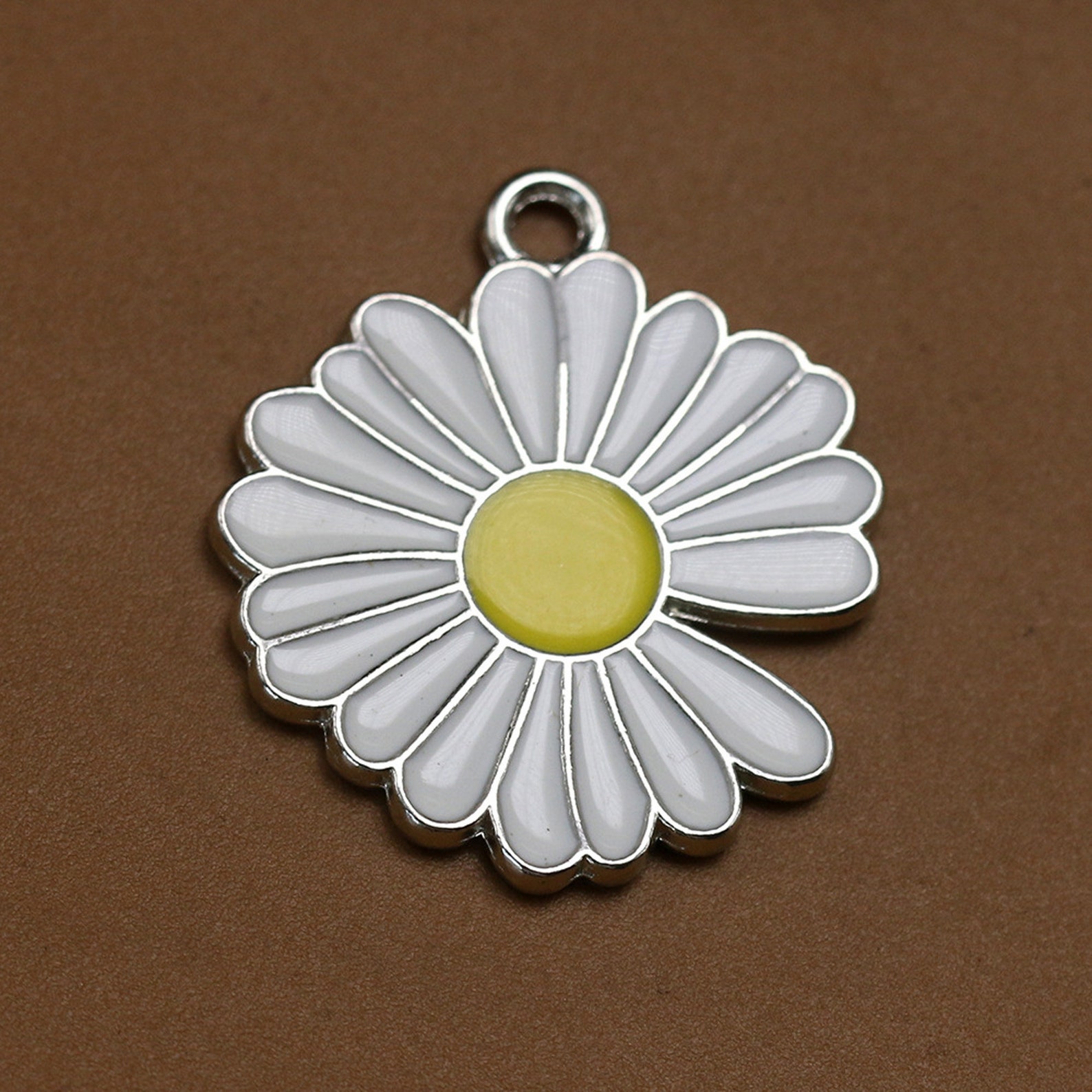 10Little Daisy charms for Womenwhite yellow Flower Etsy