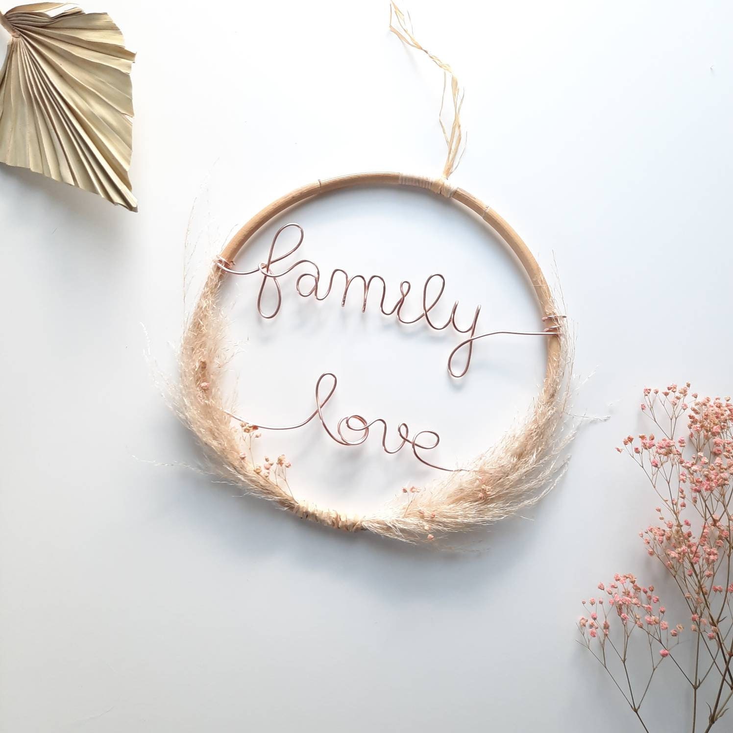 Couronne Rotin et Fleurs Séchées