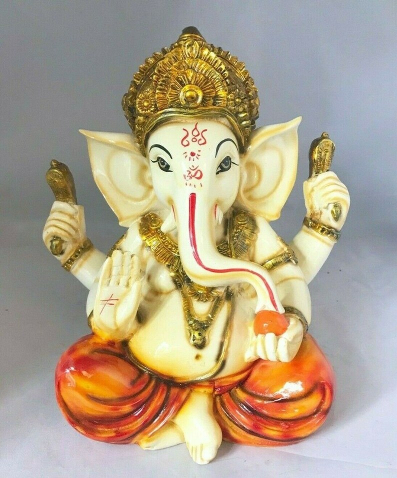 Large Ganesha Statue 8.5 x 8 inch Hinduism Ganesh Elephant Etsy