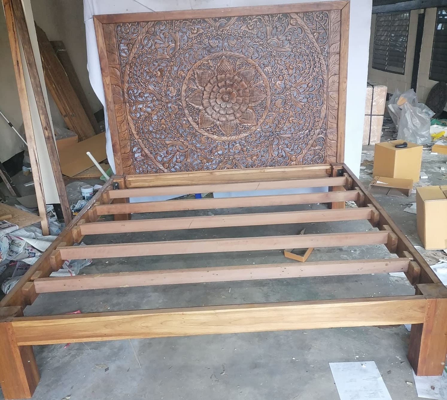 Dynasty Hand Carved Teak Wood Bed 6 ft King Size Platform Bed Etsy