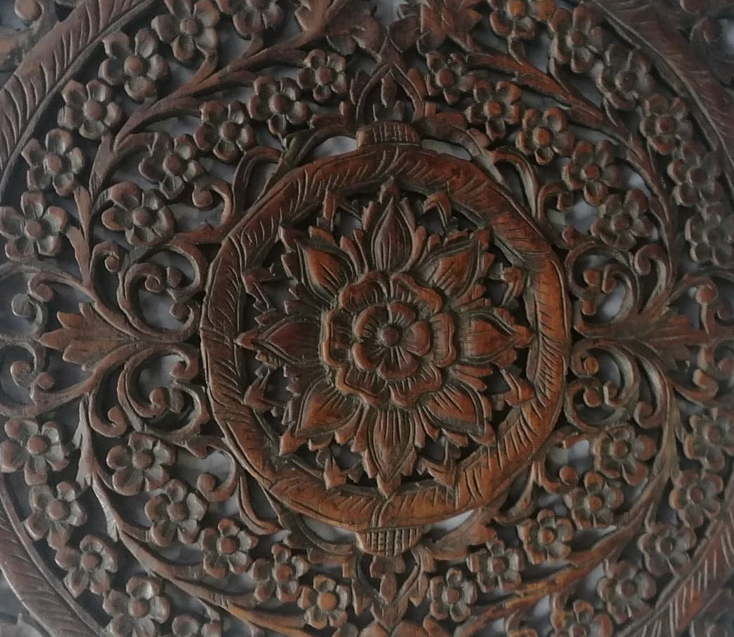 Mandala madera tallada panel 24 x 24 pulgadas placa de madera | Etsy
