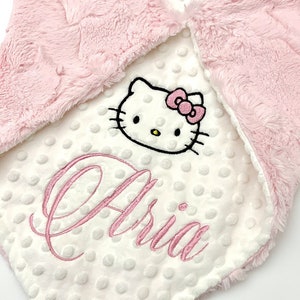 Personalized Baby Blanket - Custom Embroidered Blanket for kids -  Fluffy pink baby blanket -Baby Shower Gift -baby girl blanket -Luxe Minky