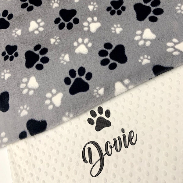 Custom Gray Pet Blanket - Personalized Dog Gift - Puppy Custom Blanket - Personalized Pet Blanket - Dog soft blanket