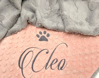 Gray Hide Dog Personalized Blanket  - Puppy Custom Blanket - Personalized pet Blanket - Silver Hide Pet Blanket