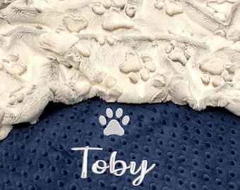 Coca Mocha Prism Paws Personalized Pet Blanket  - Puppy Custom Blanket, Animal name Blanket -  Dog Blanket