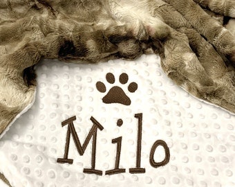 Coco Mocha Sorbet Personalized Blanket  - Puppy Custom Blanket - Personalized pet Blanket - Silver Hide Pet Blanket