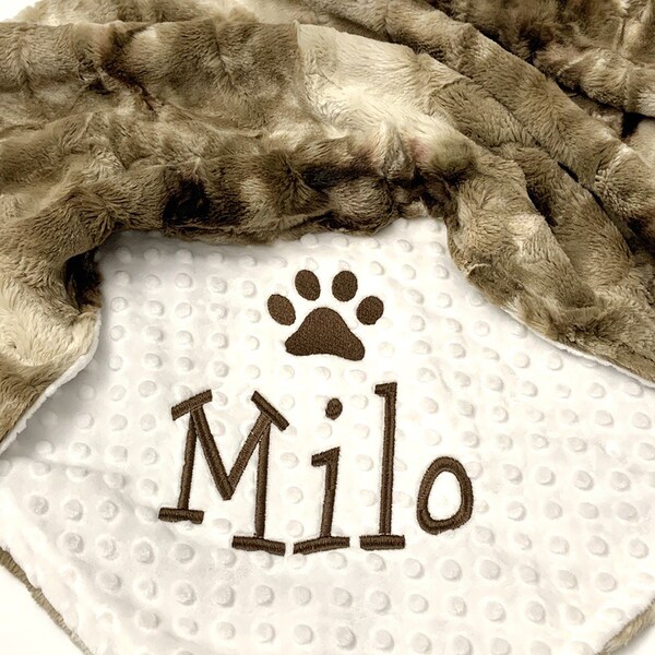 Coco Mocha Sorbet Personalized Blanket  - Puppy Custom Blanket - Personalized pet Blanket - Silver Hide Pet Blanket