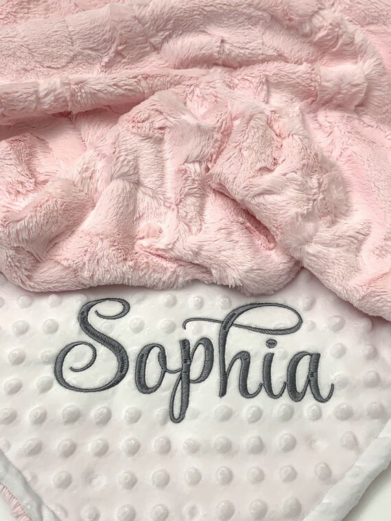 Baby blanket with cheap name embroidered