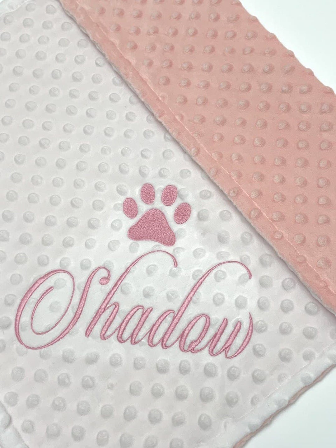 Personalized Pet Blanket Pink Dog Blanket Paw Print Etsy Canada