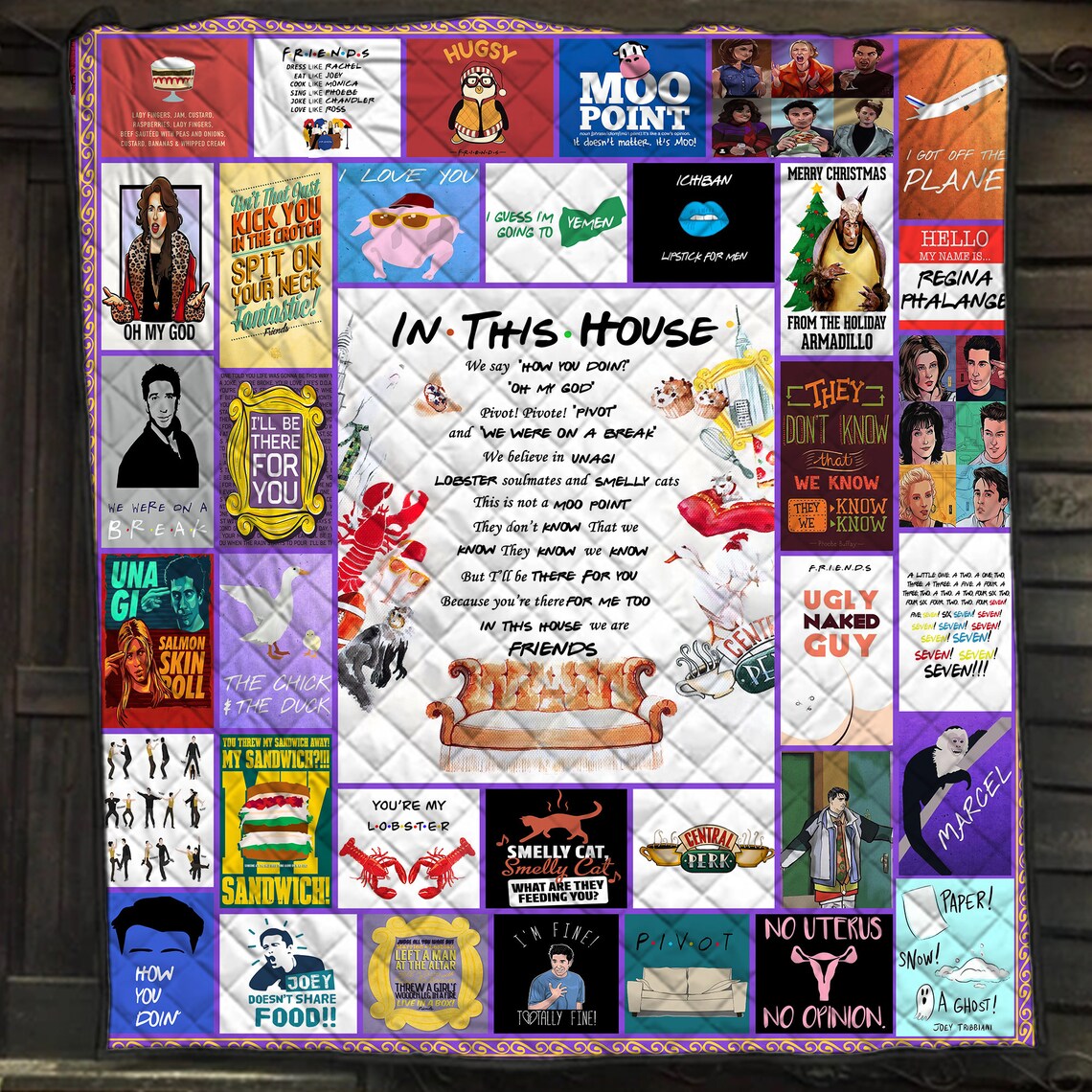 Friends TV Show Quilt BlanketGift For Friends Characters Etsy