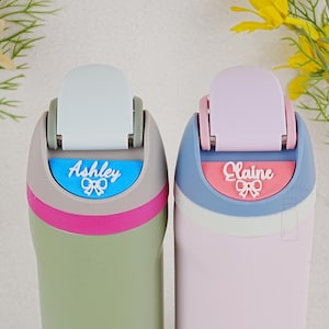 Personalized Bow Owala Name Plate, Custom Owala Freesip Bottle Name Plate with Bow, Reusable Adhesive Name Plate, Cup Accessories, Gifts
