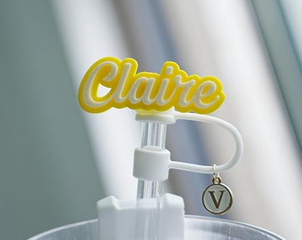 Custom Text Straw Topper  with Letters Charms,Personalized Name Straw Cap,Yourt Text Straw Cover,Christmas Gift