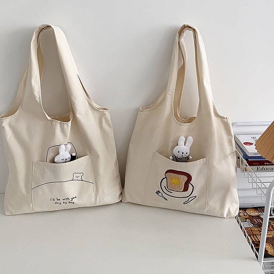 Handmade Biu Tote Bag Without Rabbit Cute Bag With Pocket - Etsy