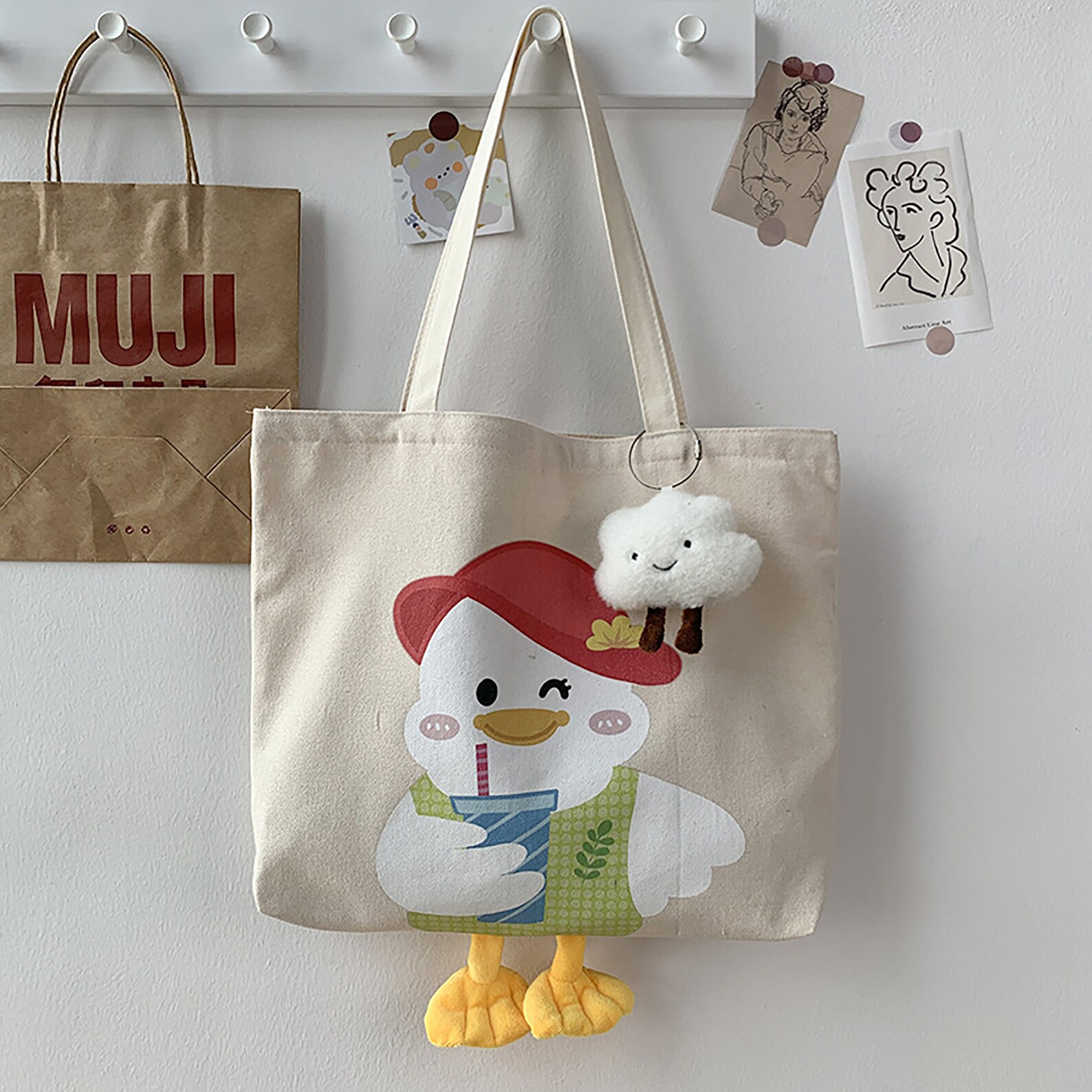 Handmade Cute Duck Animal Tote BagHand EmbroideredReusable Etsy