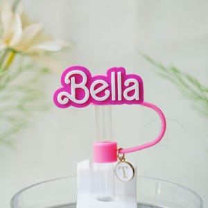 Cannuccia con nome personalizzato, tappo per cannuccia con testo personalizzato per la Stanley Cup, copertura per cannuccia con ciondoli a forma di lettere, accessori Stanley, regali per lei