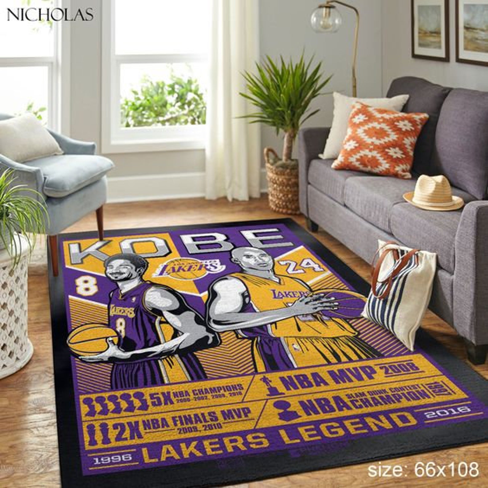 Kobe Bryant 24 Los Angeles Lakers Teppich NBA LA Lakers | Etsy