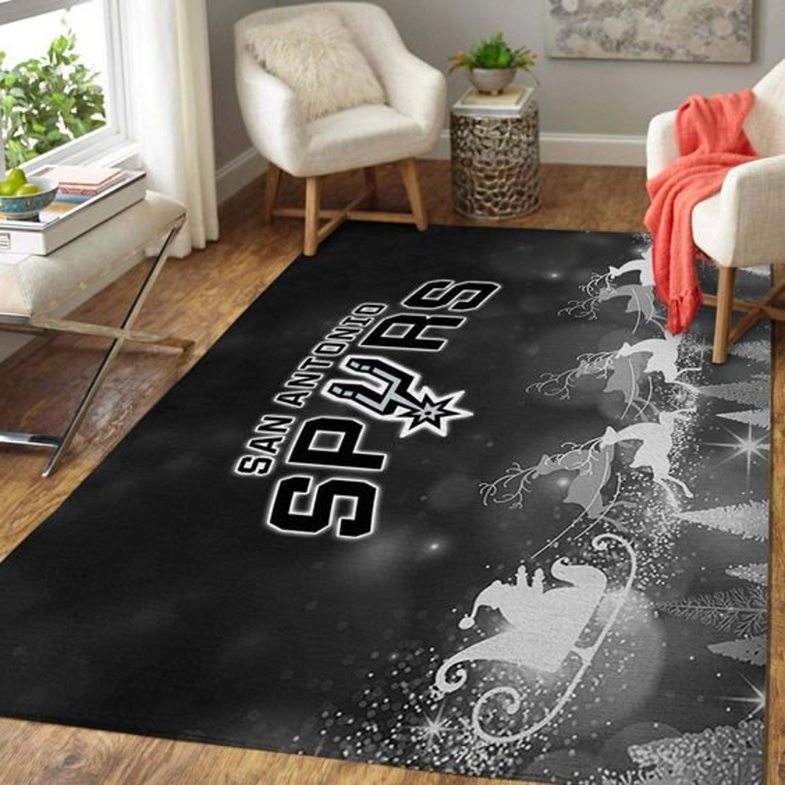 San Antonio Spurs Skyline Area Rug For Christmas Rug NBA Etsy
